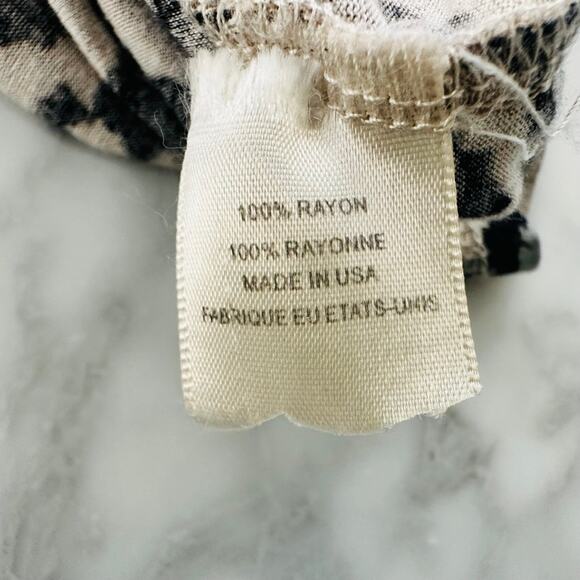 Rebecca Taylor Animal Print Maxi Skirt Rayon Size Small Black White Grey Flowy - Picture 4 of 5